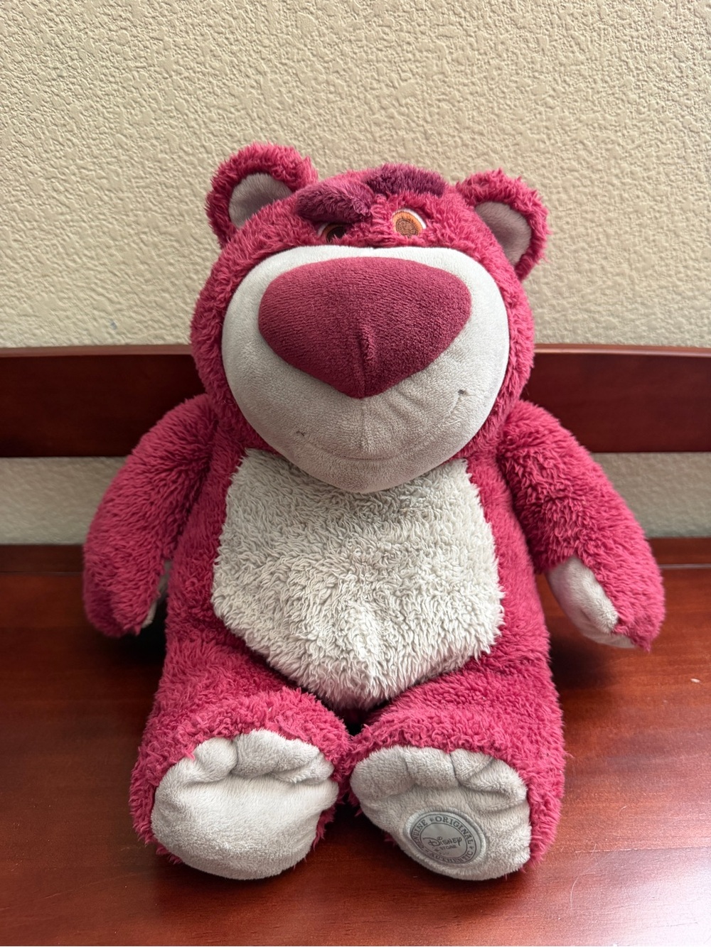 Disney Pink Plush Bear with Cream Belly - Soft Lovable Stuffed Toy